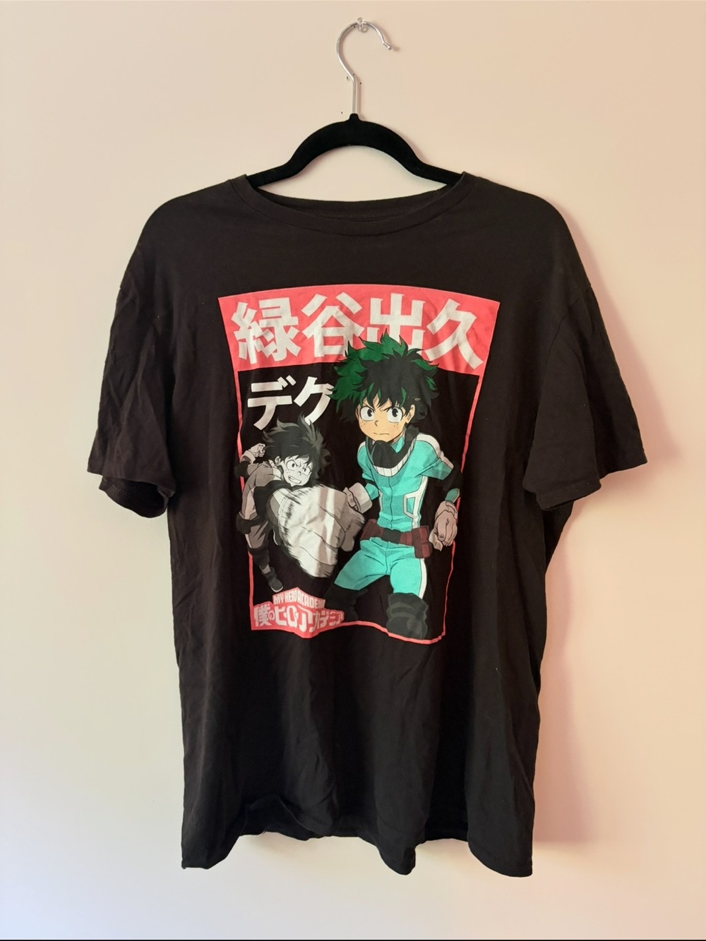 My Hero Academia Deku Graphic Tee Shirt Black Anime Funimation Cartoon